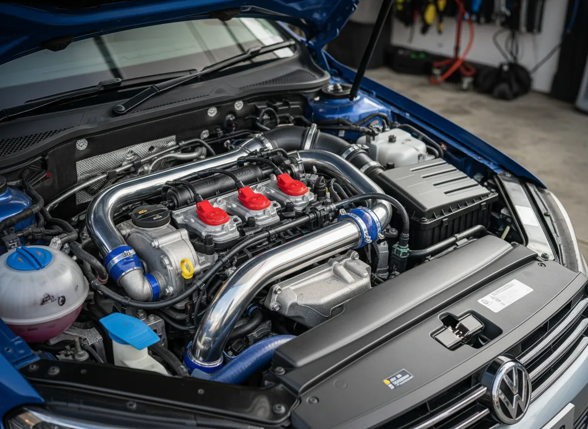 Двигатель Volkswagen 2.0 TSI крупным планом
