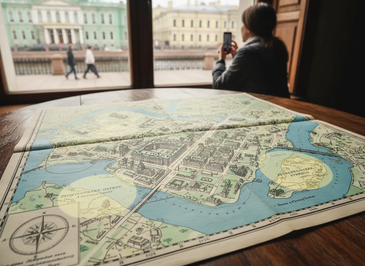 Карта маршрута по Санкт-Петербургу на три дня