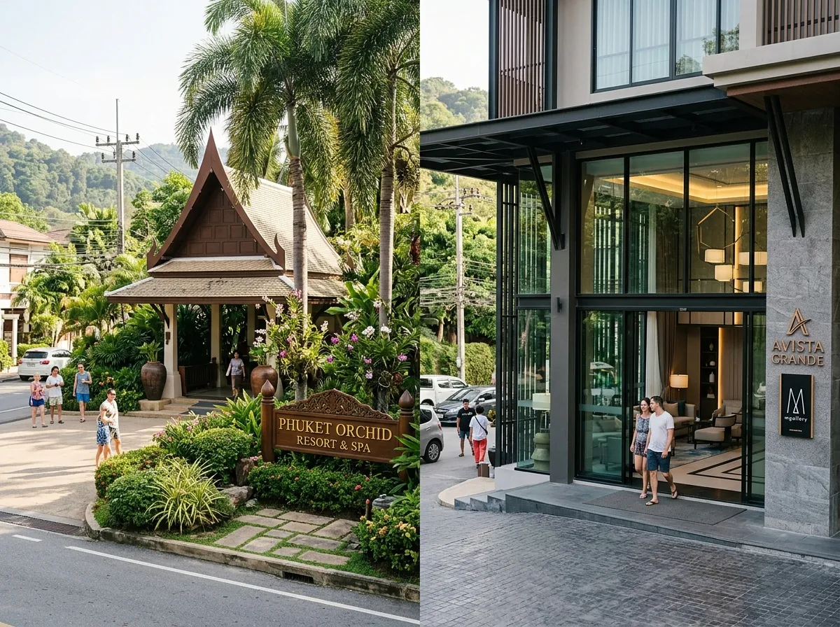 Фасады отелей Phuket Orchid Resort и Avista Grande Phuket Karon