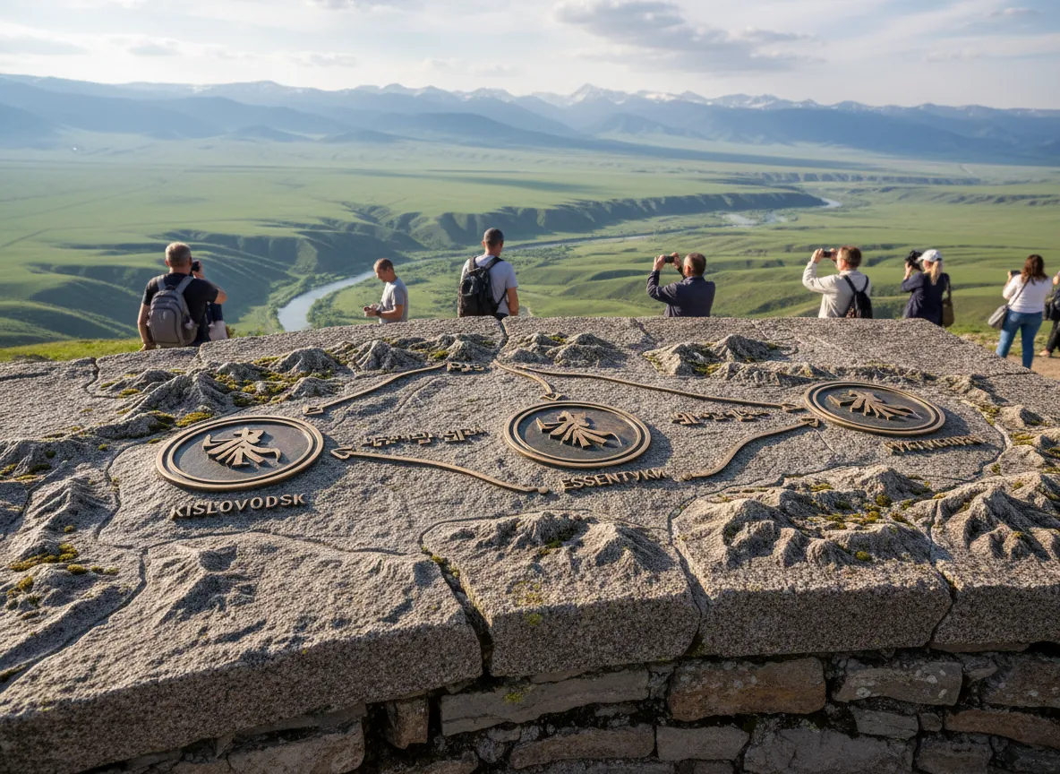 Карта КМВ с тремя курортными городами